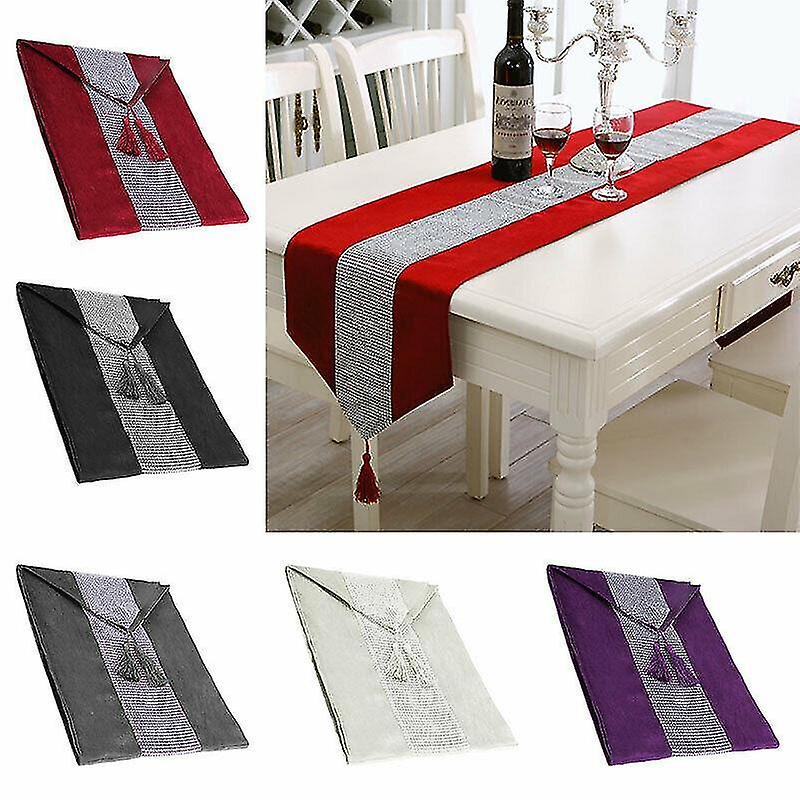 Red 32*180cm Christmas Party Table Runner Rectangle Tablecloth Dining Tea Home Decor 1pc Zf0067