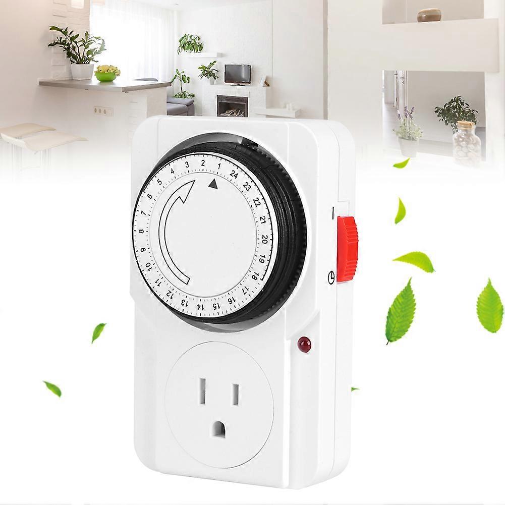 Mechanical Timer Socket 24?Hour Cycle Timing Controller Socket US Plug 125V Home Supplies