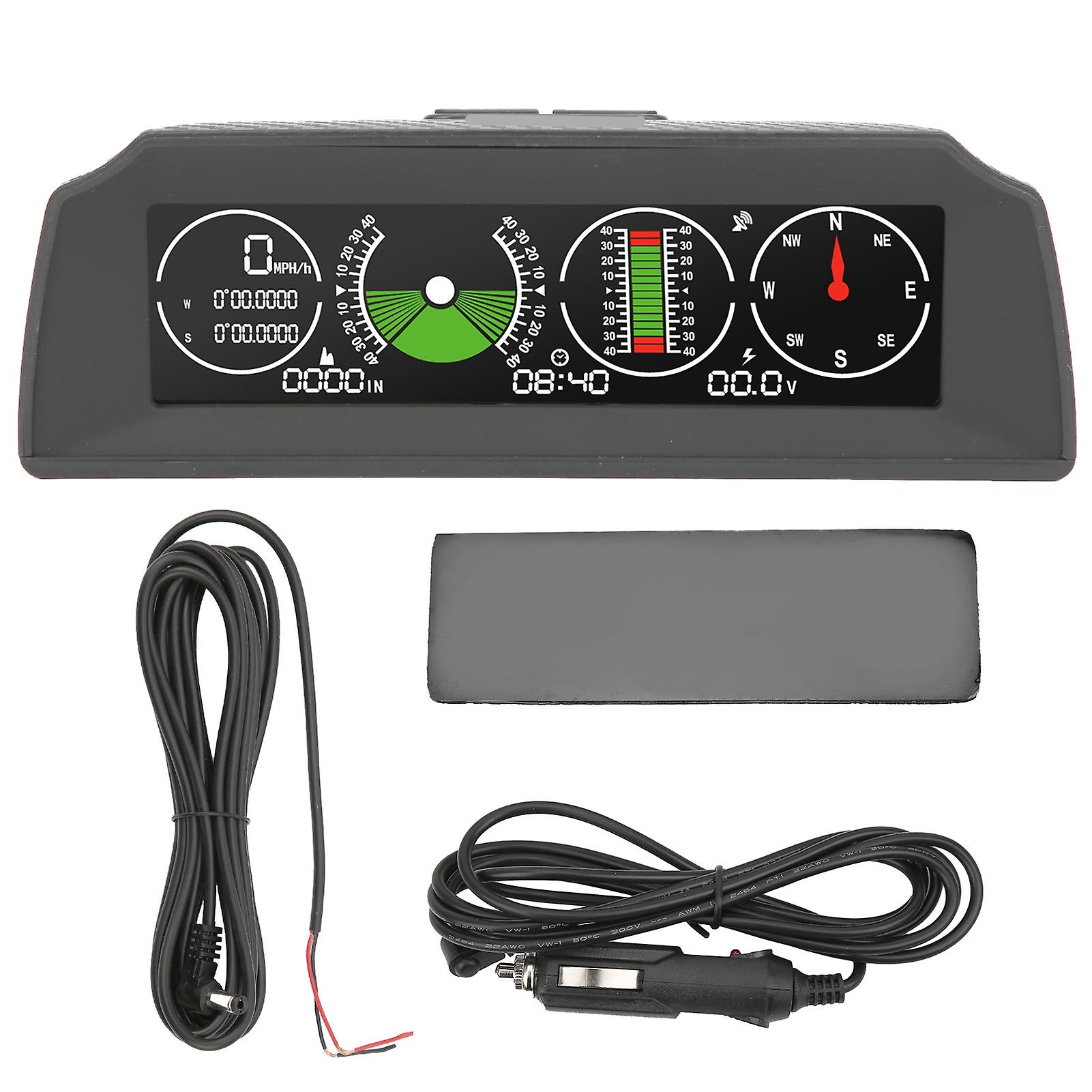 Digital inclinometer for car with pitch angle and compass