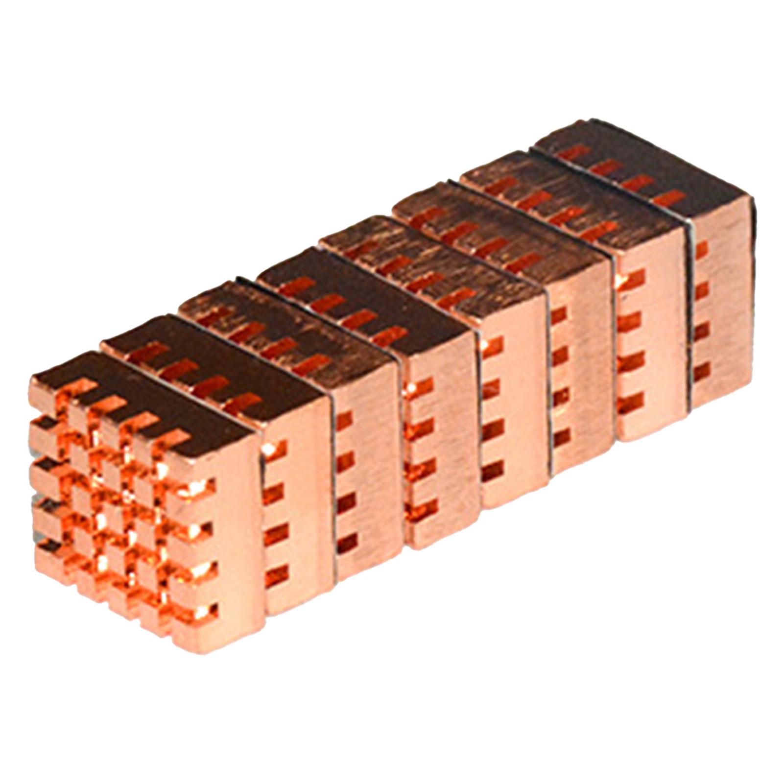 8Pcs Heat Sink Quick Cooling Simple Structure Copper Mini Adhesive Back SSD Radiator Cooler for PC