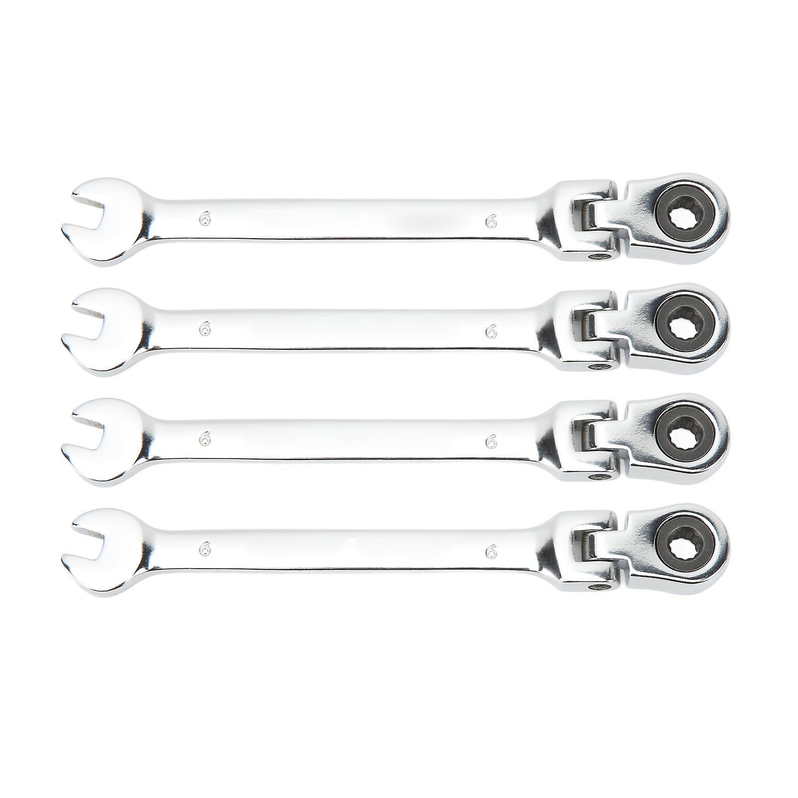 Swivel head ratchet wrench set 4pcs for metric nuts and bolts