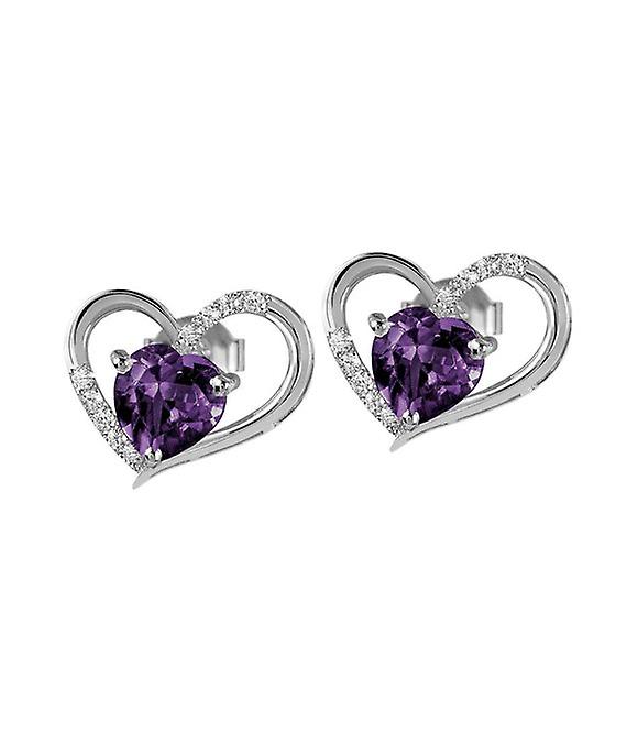 Jacques Lemans - Sterling Silver Studs with Amethyst - SE-O118E