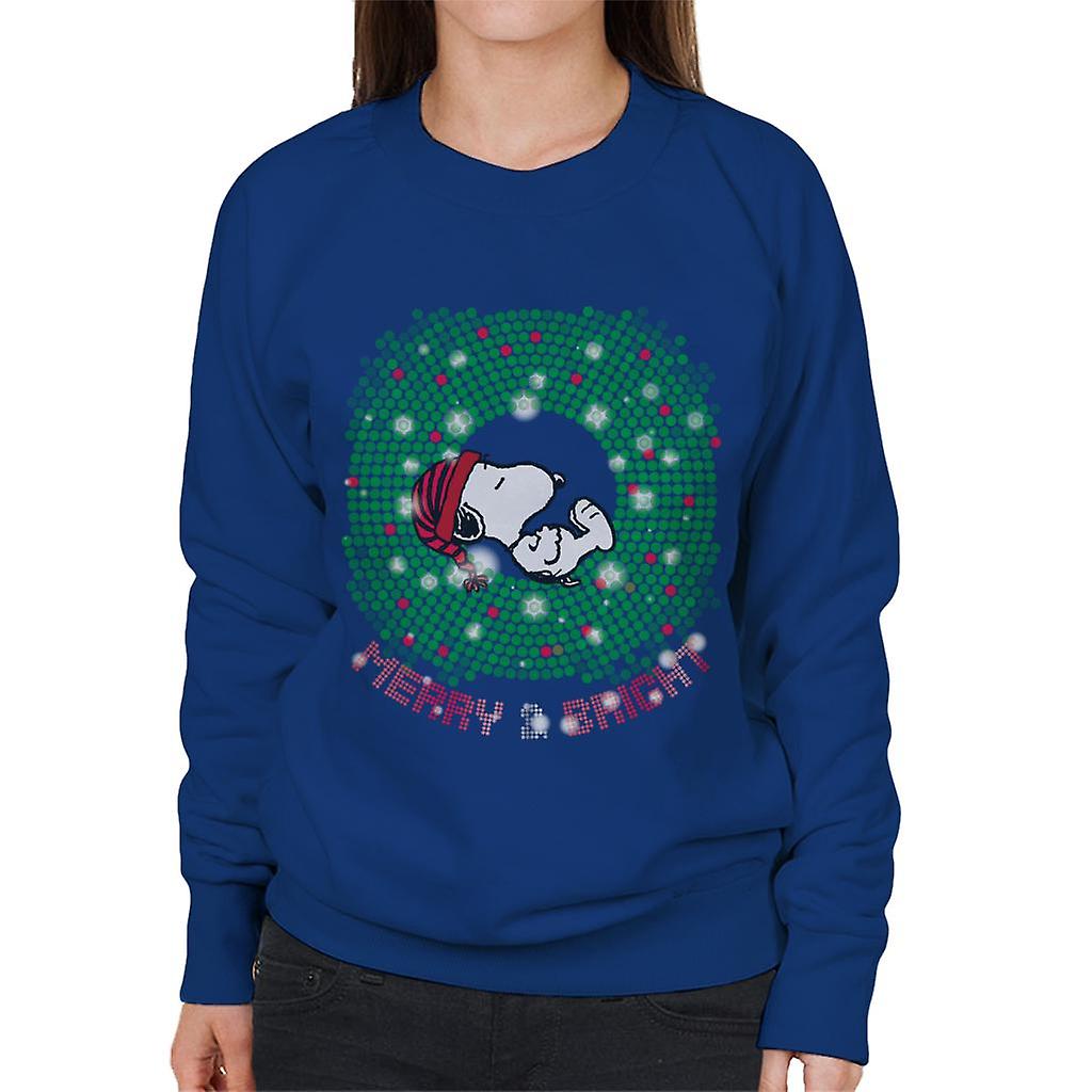 Peanuts Snoopy Asleep Merry And Bright Women's Sweatshirt