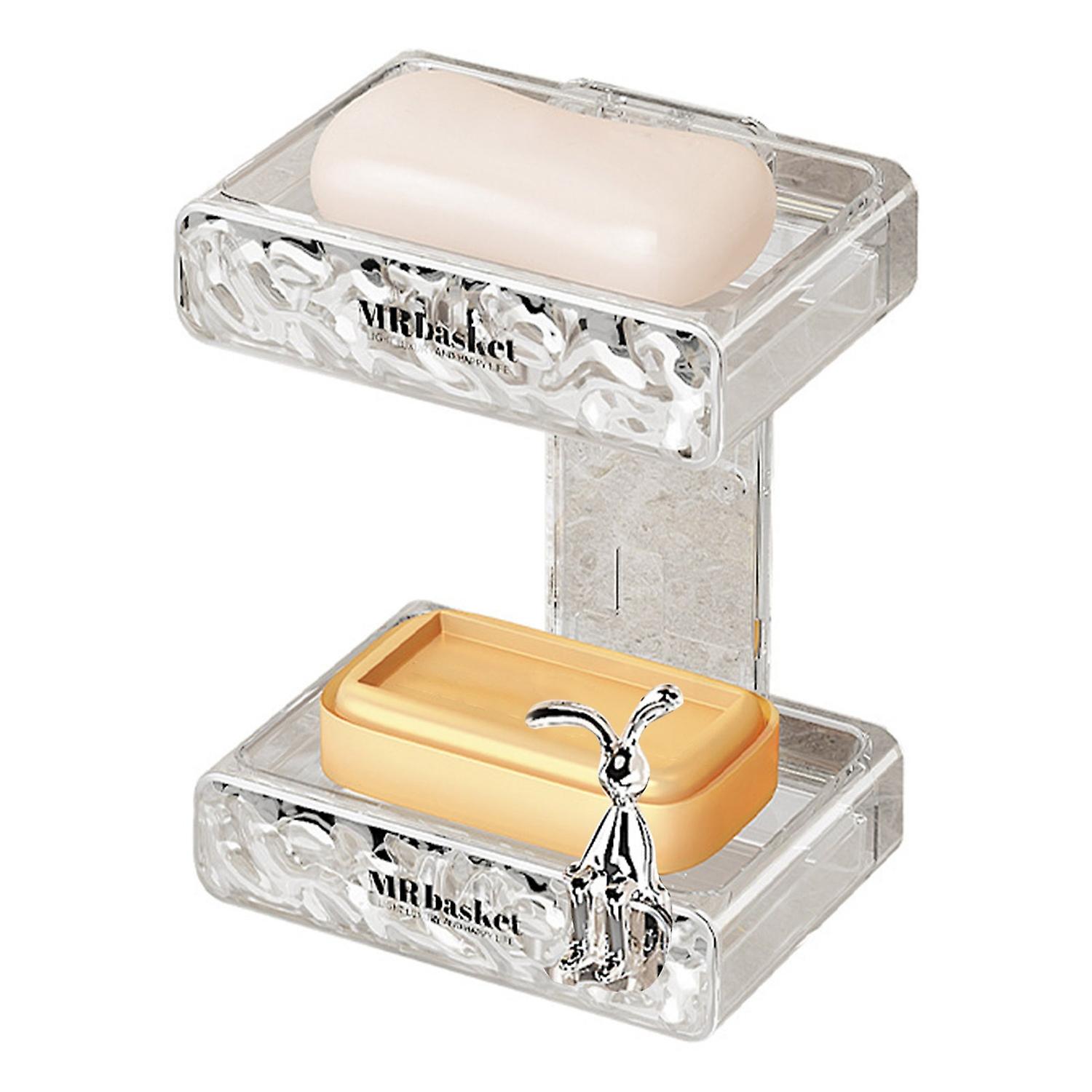 Soap Box Space-Saving Wall-Mounted Shower Soap Organizer Detachable Easy to Clean Soap Holder for