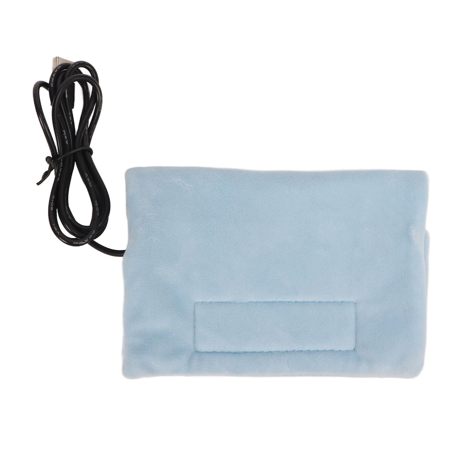 Chauffe-biberon USB en coton bleu pour voiture, préservant la chaleur