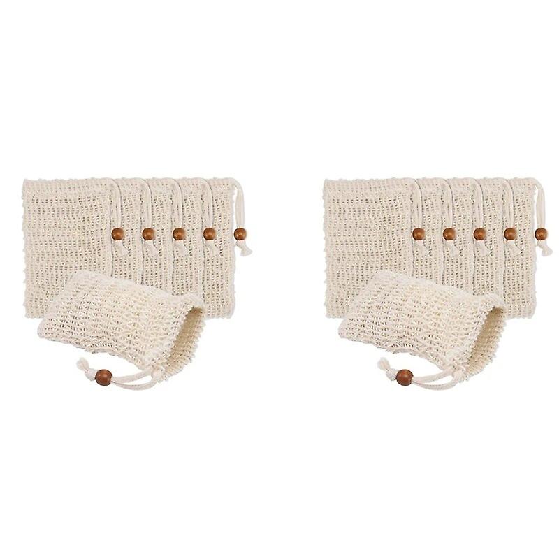 80 Pack Soap Exfoliating Bags,Soap Saver Made Sisal Mesh Soap Bag Bar Soap Bag With Drawstring For Bath & Shower Use~20658