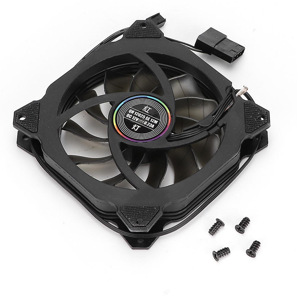 Mini Powerful Colourful LED Cooling Fan Radiator for Computer Case PC CPU Red Light