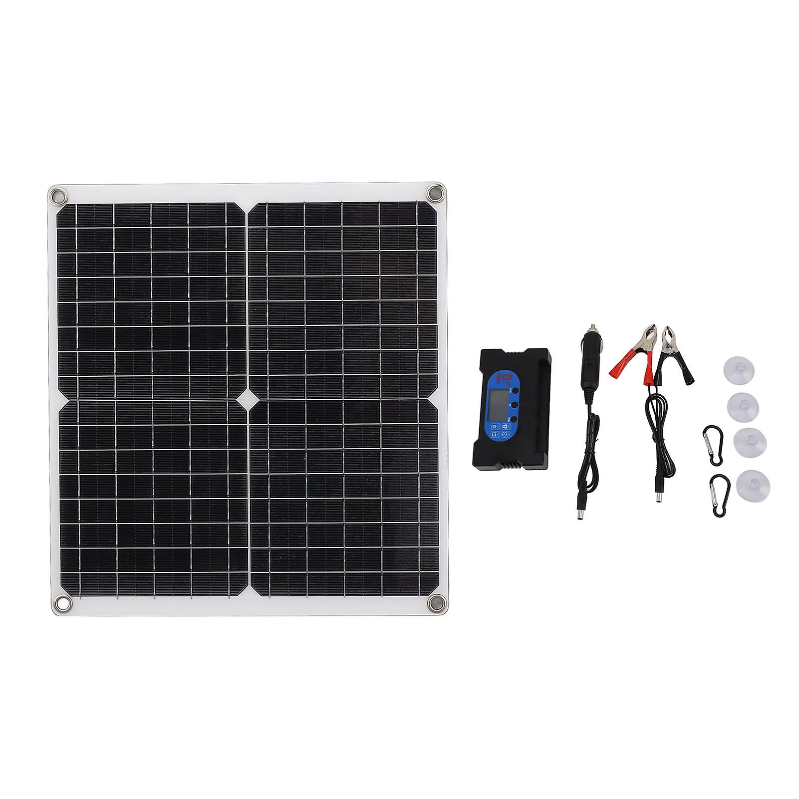 Solar Panel 25W Solar Module with 100A Controller Easy Installation Stable Output Circuit Protection for RV Home Camping