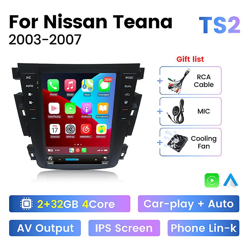 Car Intelligent System For Nissan Teana 2003-2007 Car Radio Multimedia Video Player For Carplay Android Auto Tesla Style Screen