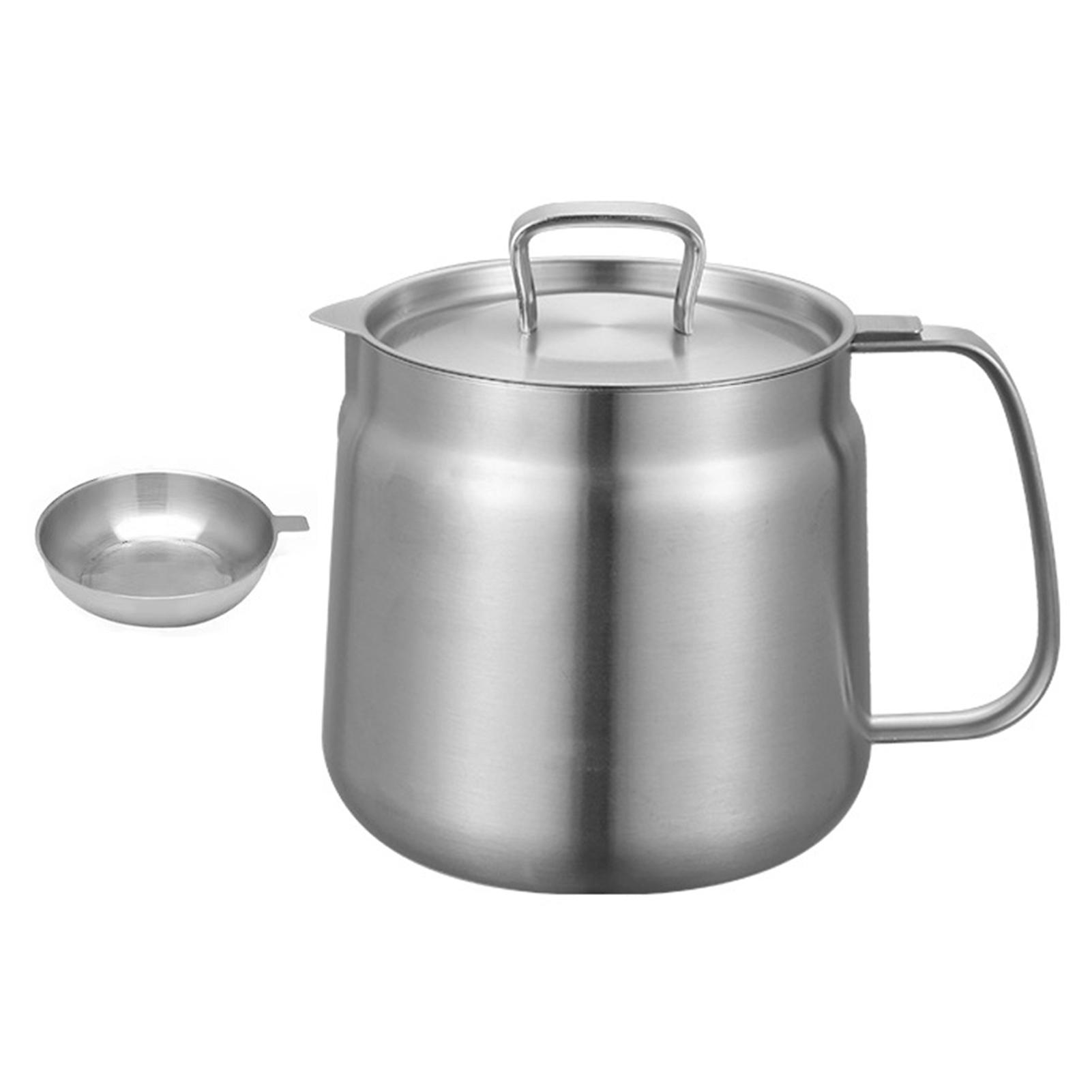 Oil Storage Container with Filter Easy Using Oil Dregs Separate Tank for Deep Frying