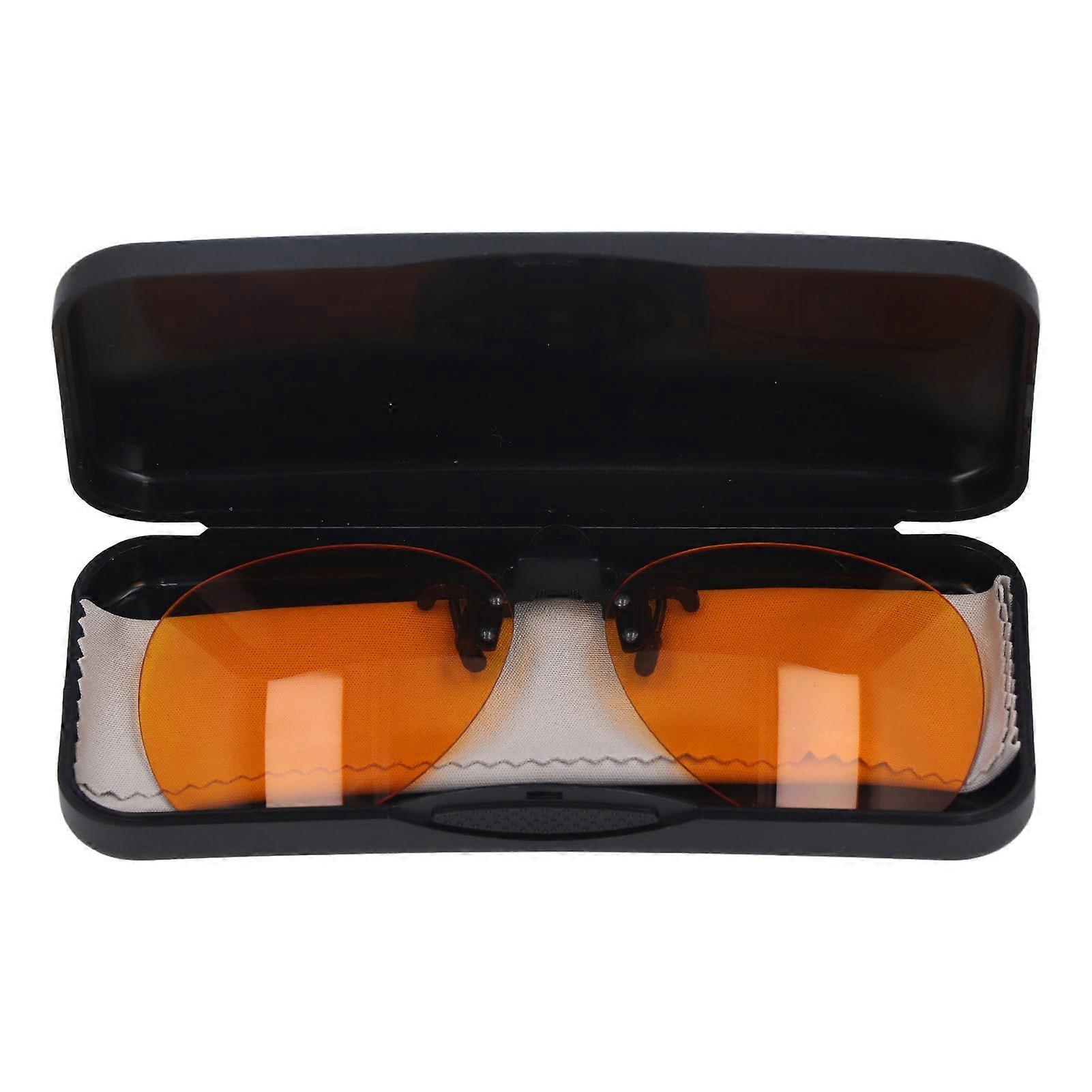 Clip On Glasses Efficient Blue Lights Blocking 180 Degree Vertical Flip Portable Orange Glasses Clip Lens For Computer Round