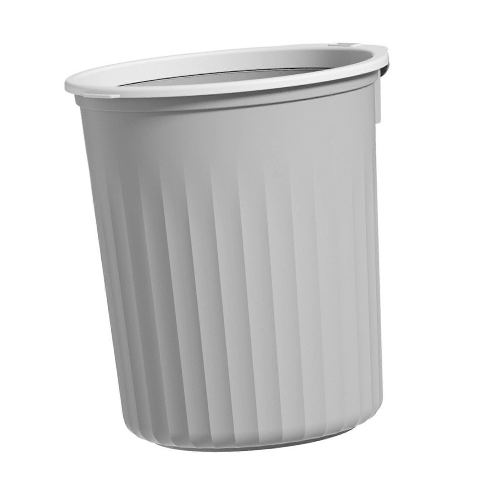 Round Garbage Container Bin Large Capacity Trash Can with Pressing Ring for Household Bathroom