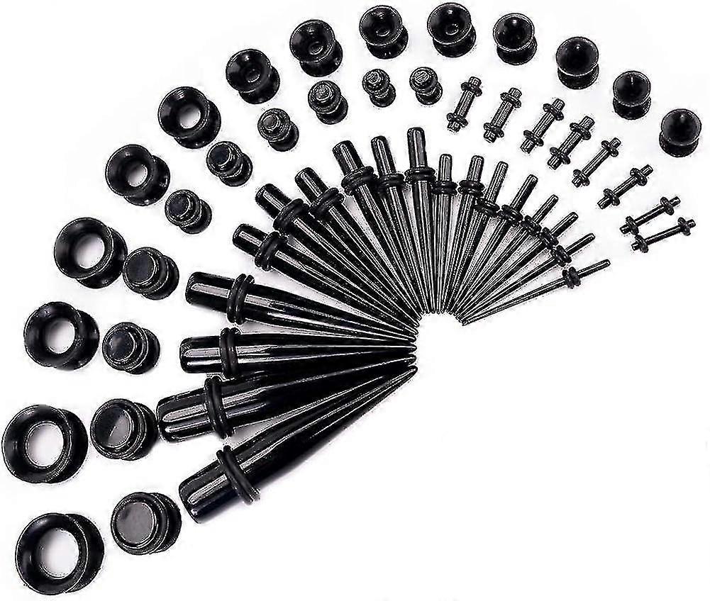50st Gauges Kit Öronsträckning Eftervård Tunnel Plug Taper Set