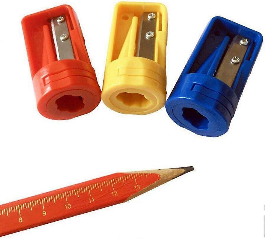 Pencil sharpener for carpenters/joiners, woodworking, pencil cutter, razor, narrow sharpening tool, woodworking, hand tools (10 pieces, blue)