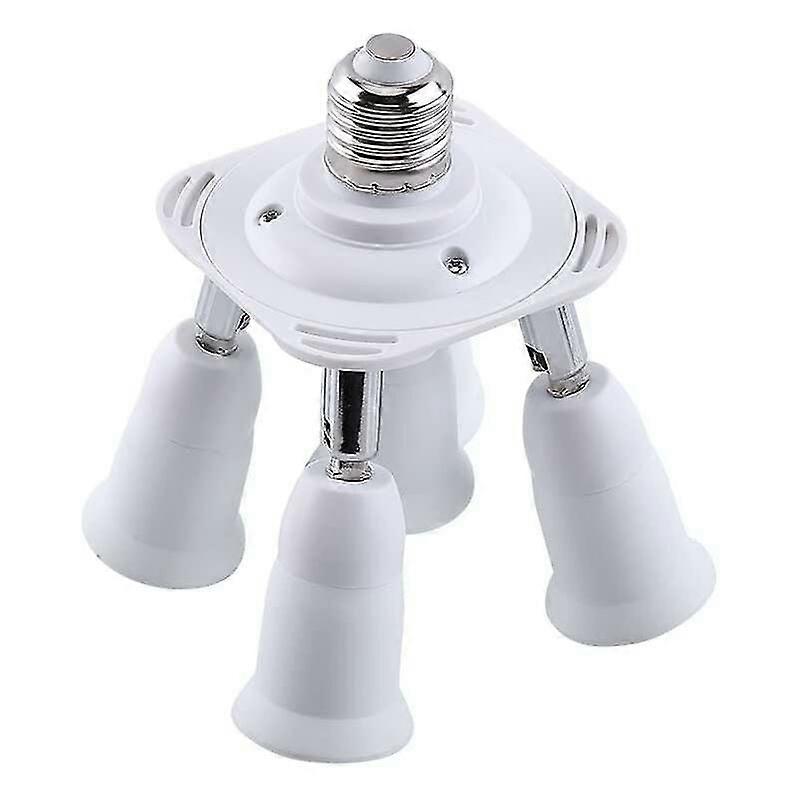 5 in 1 E27 Socket Splitter Adapter Socket Adapter Splitter Socket Adapter Converter Holder for E27 LED Bulbs