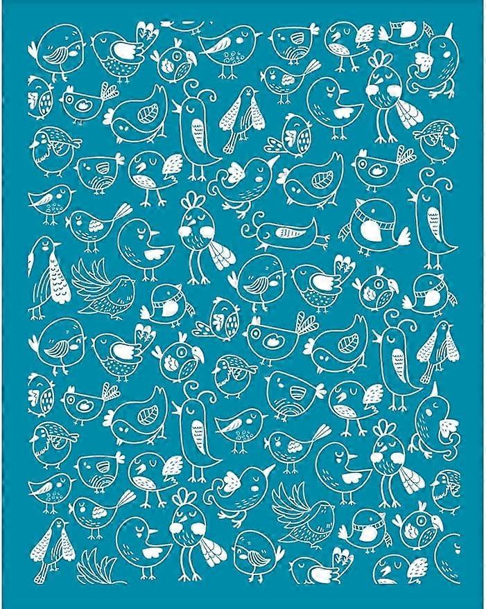 4x5 Inch Bird Theme Clay Stencils Hand Drawn Birds Silk Screen for Polymer Clay Cute Birds Silk Screen Stencils