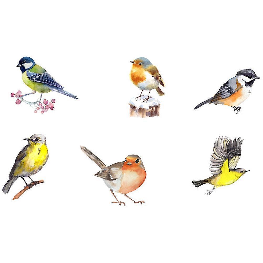 6pcs Indoor Window Clings Decorative Static Bird Window Strike Prevention Stickers