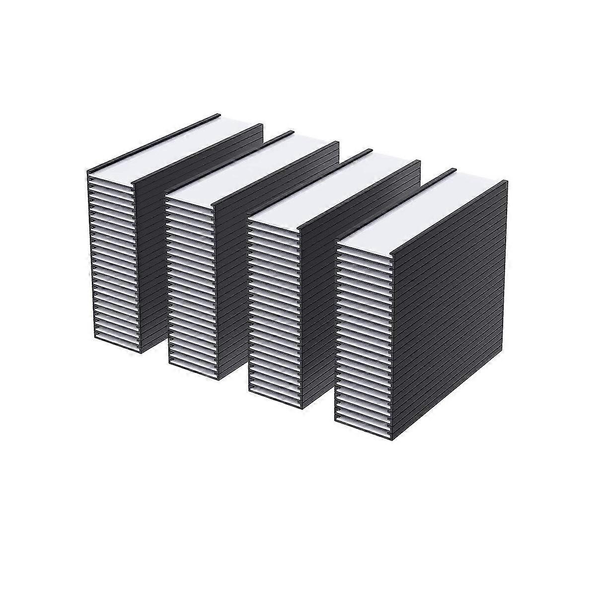 100 Pack Magnetic Label Holder C Channel Magnetic Labels, Magnetic Data Card Holder with Clear Plastic Protector