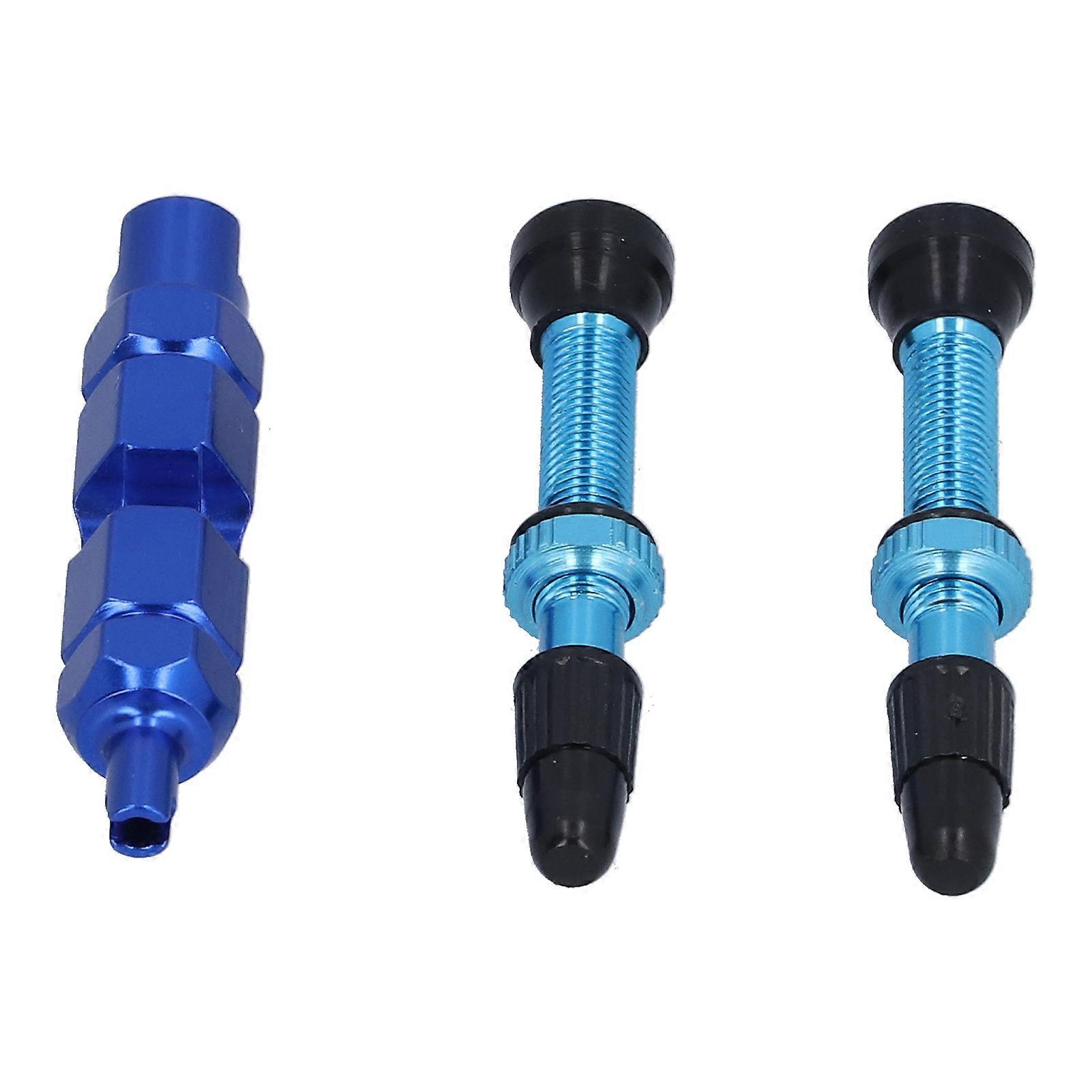 1,6 Zoll Tubeless-Ventilschaft, französischer Typ, Messing, abnehmbar, für Rennräder, Mountainbikes, Blau