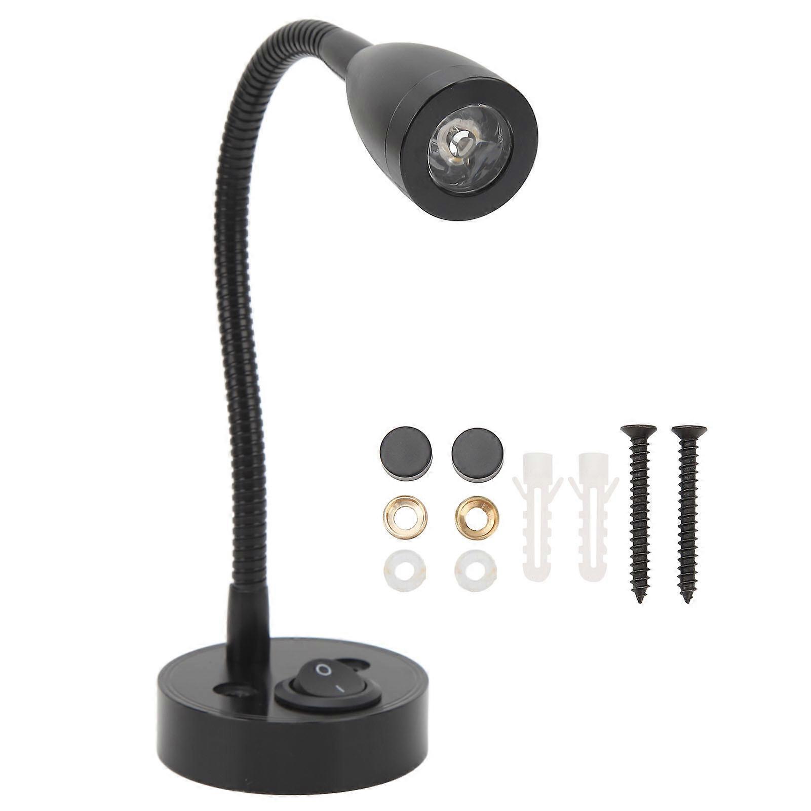 RV LED-Nachttischleuchte 360 Grad schwenkbares flexibles Goosneck-Licht für DC 12V bis 24V Boot Camper LKW Autos Schwarz