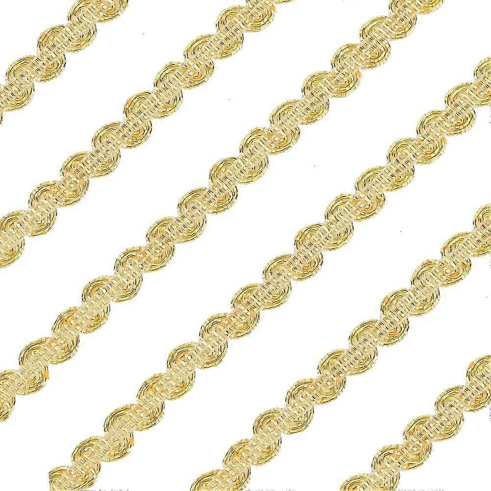 25Yard Metallic Scroll Braid Trim Embellishment 3 8 Wide Light Gold Polyester Ribbon