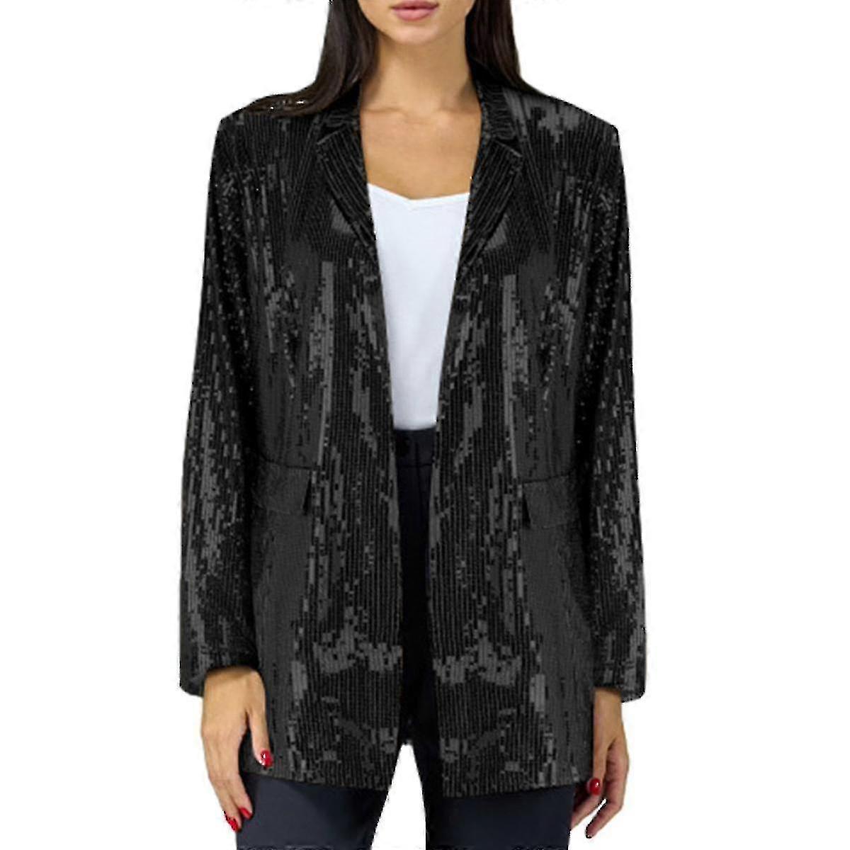 Femmes Sequin Veste Blazer Casual Open Coat
