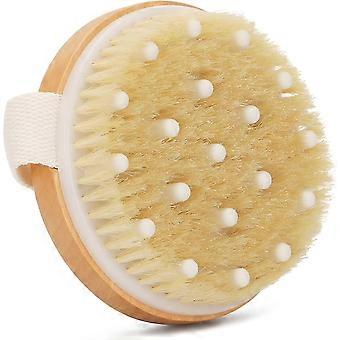 Dry Brushing Body Brush, Natural Bristles Dry Brush For Cellulite And Lymphatic Drainage Massage Exfoliating Brush To Soften Skin, Reduce Cellulite, I