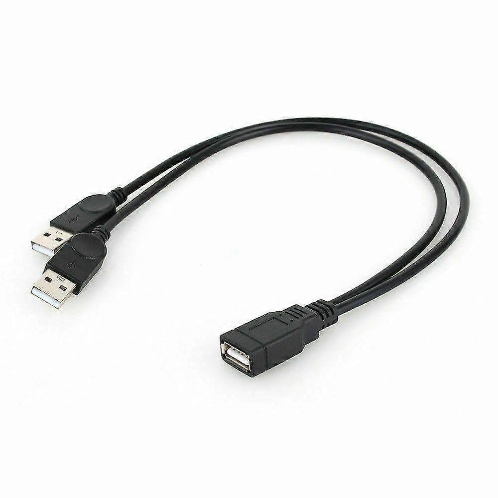 USB 2.0 hembra a 2 adaptador de corriente macho dual USB y conector de cable divisor