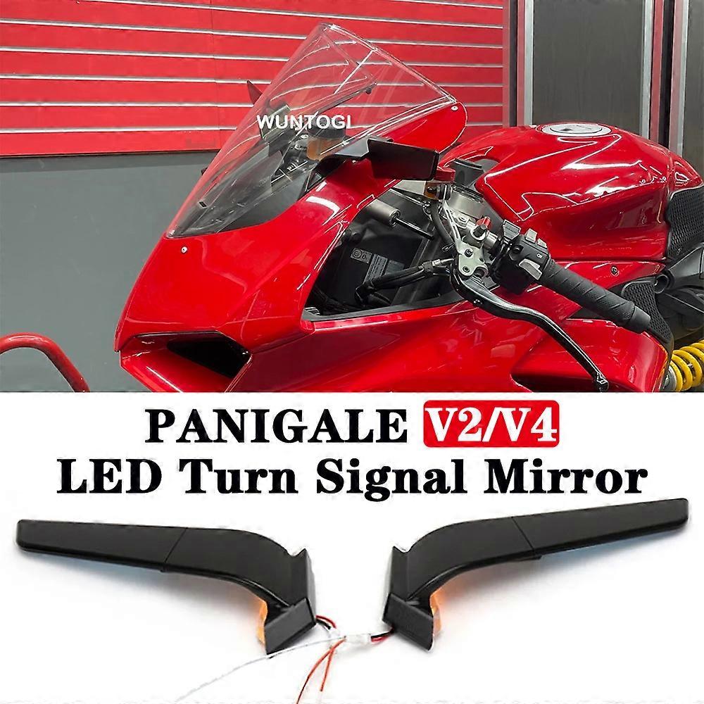 thumbnail image 2 of Otilly LED Turn Signal Wing Mirrors For Ducati Panigale V2 & V4 (2020-2023) – Black Aluminum 2 of 5