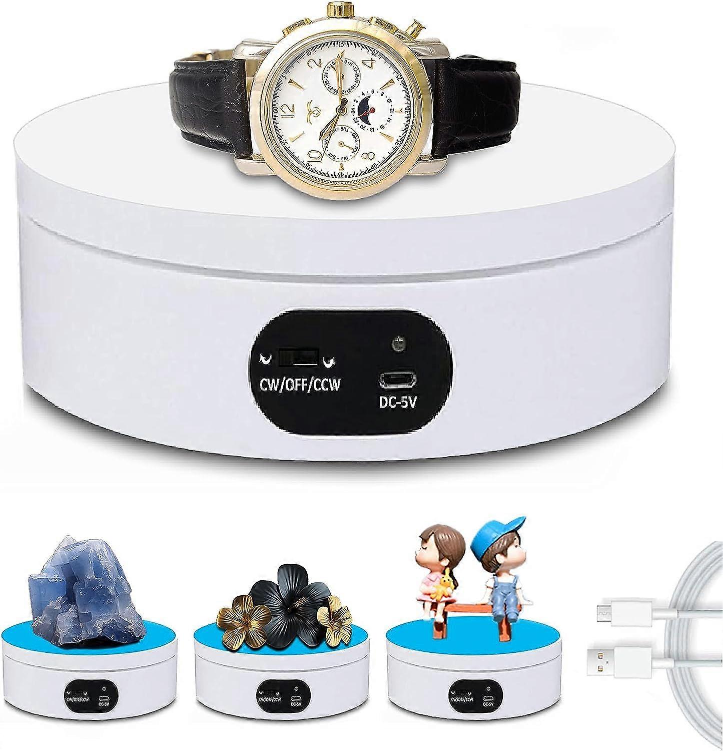 Electric Turntable, Electric Rotating Display Stand360Automatic Photography,Rotating Product Display,Motorized Turntable Display Stand,Record Video,Wh