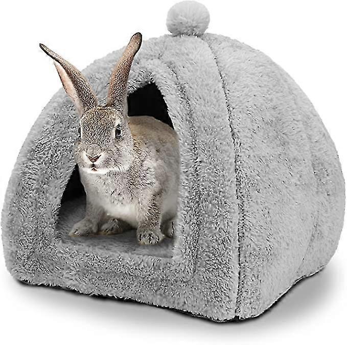 Ghyt Large Rabbit Cave Bed Bunny Warm Tent House Small Animal Triangle Hideout For Rabbit Bunny Guinea Pig Ferret