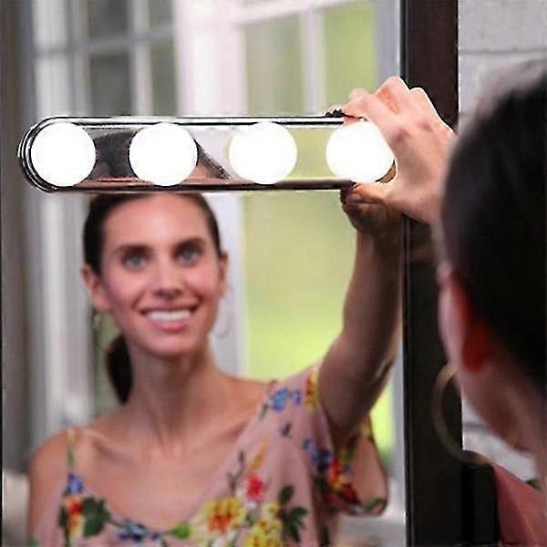 4 Bulb Led Makeup Mirror Light Suction Cup Installation Dressing Table Vanity Light Wall Lamp