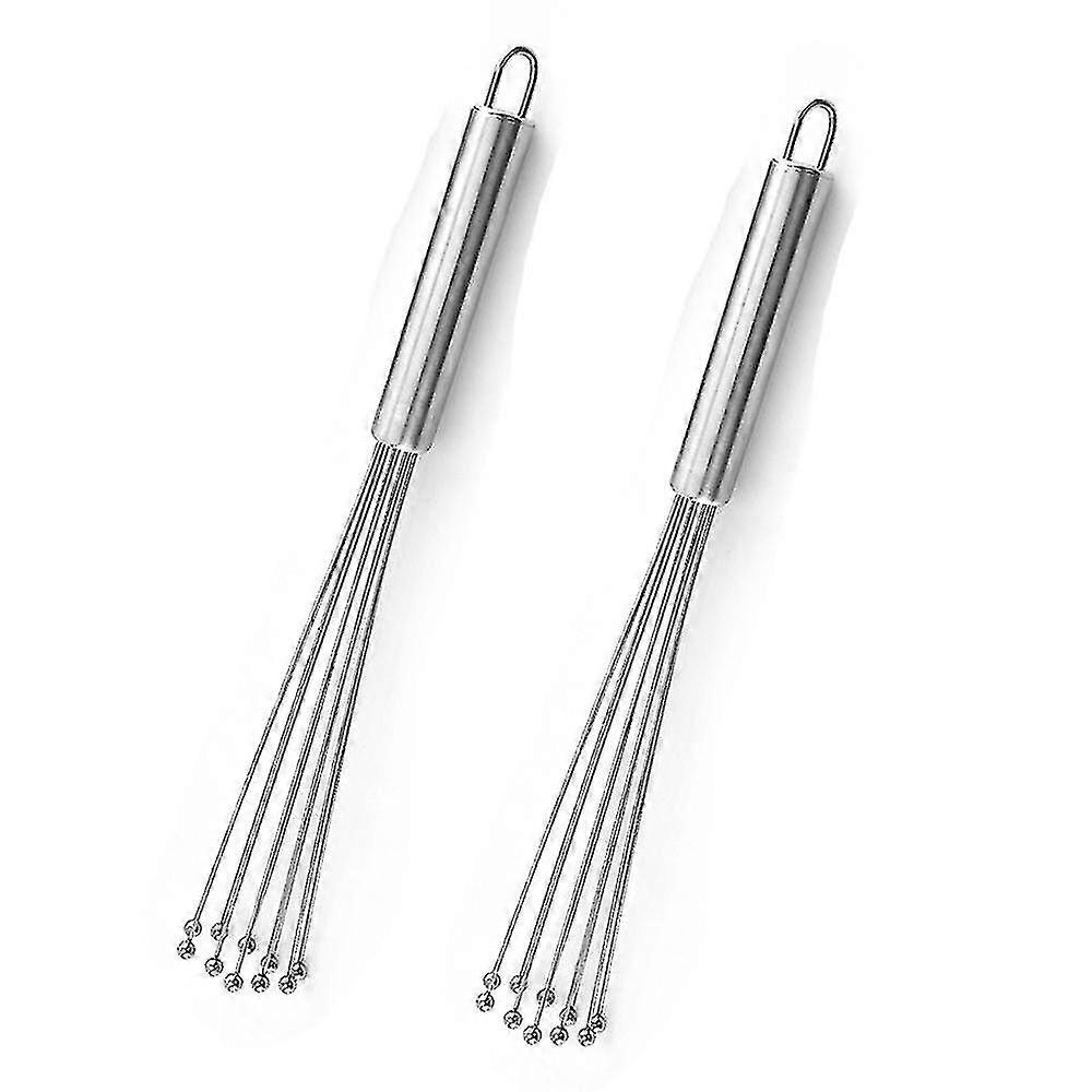2 pièces en acier inoxydable Ball Wire Egg Beater Mélangeur manuel Fouet Set Fouets de cuisine pour la cuisson, l’agitation