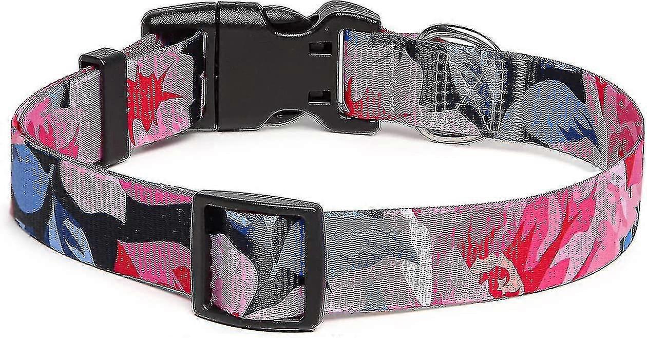 Dog Collar Trendy Pattern With Quick Release Buckle Classic Adjustable Nylon Collar