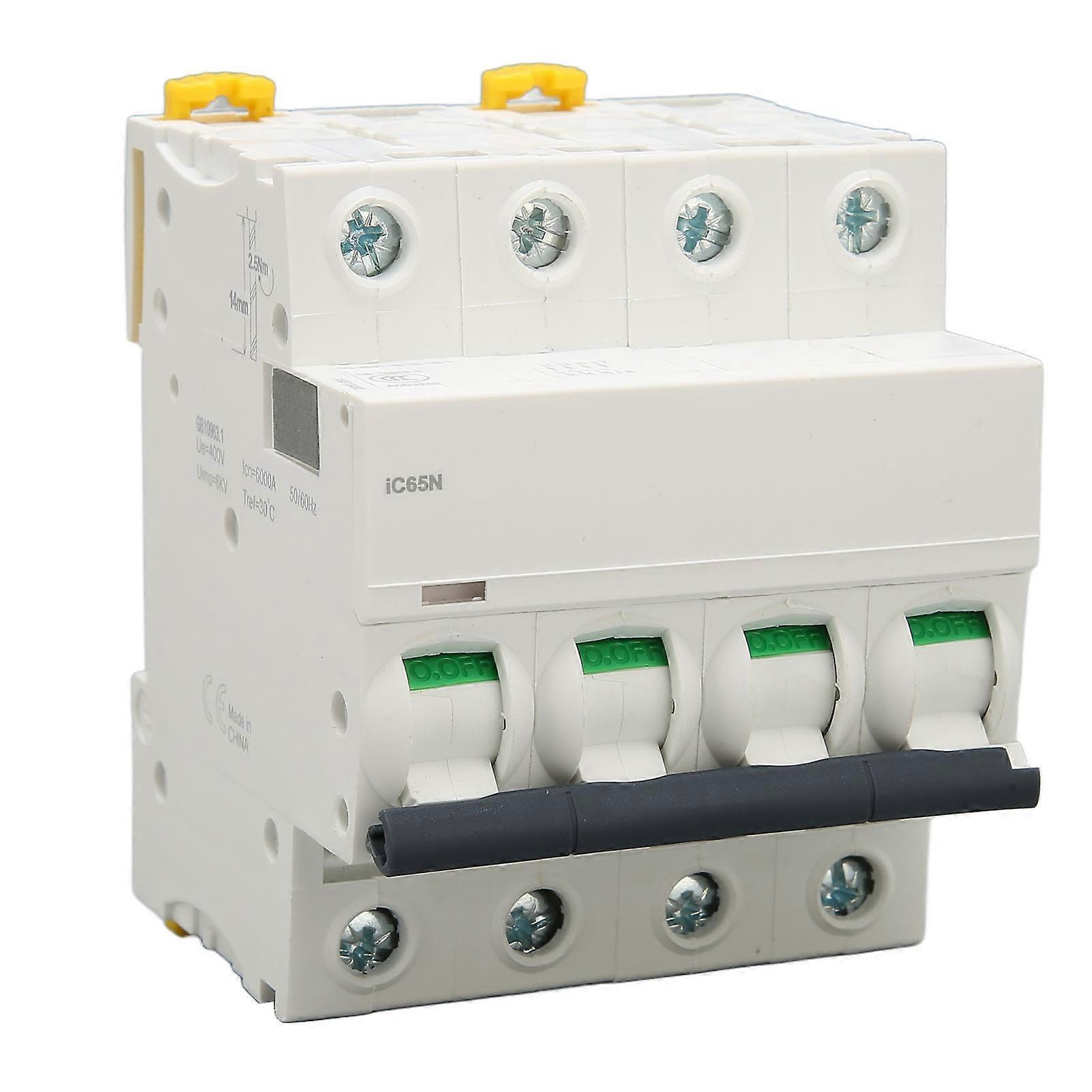 Miniature Circuit Breaker PA66 Flame Retardant Housing 4P Automatic Circuit Breaker for Commercial Building AC 400V 16A