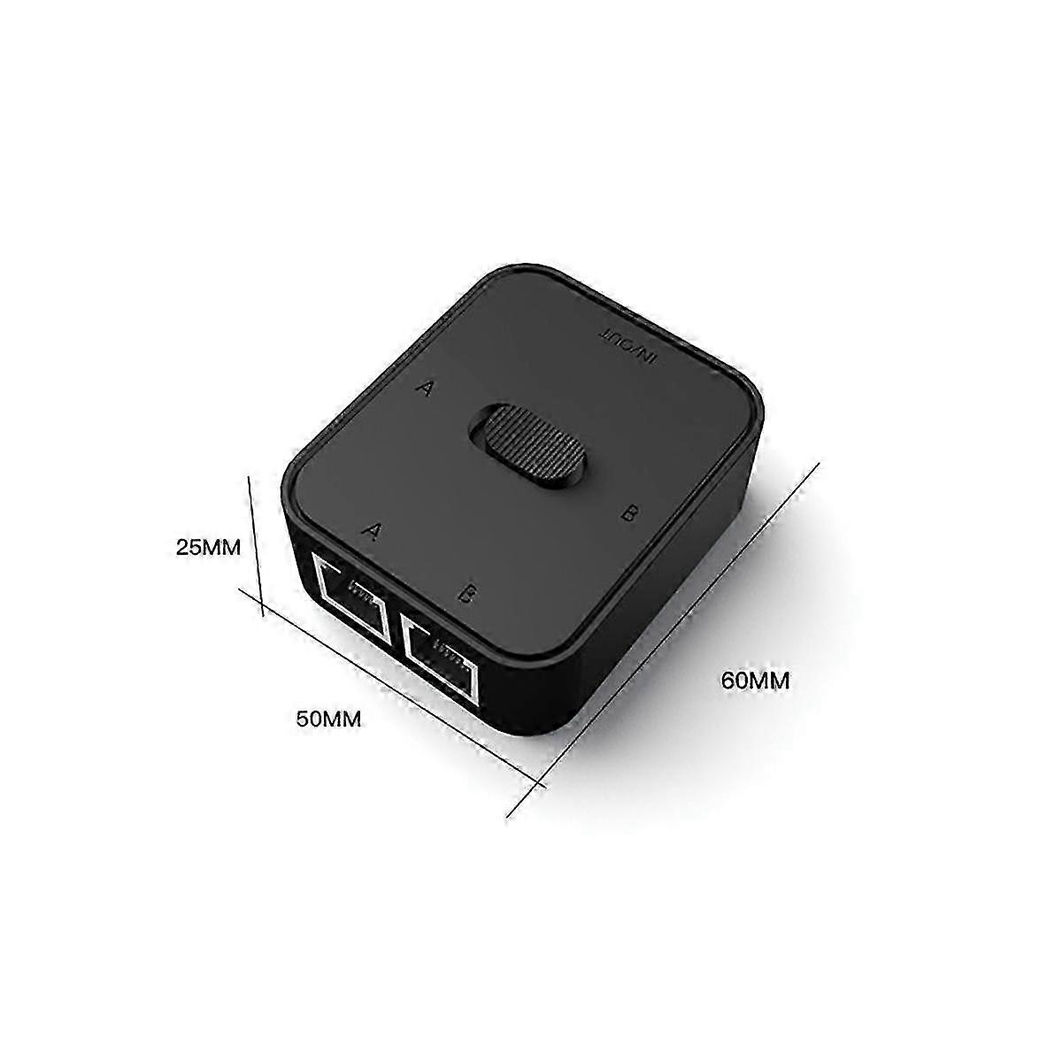 2-Port-RJ45-LAN-CAT6-Netzwerk-Switch-Selektor 1000 Mbit/s 2 in 1 Ausgang/1 Eingang 2 Ausgang intern extern