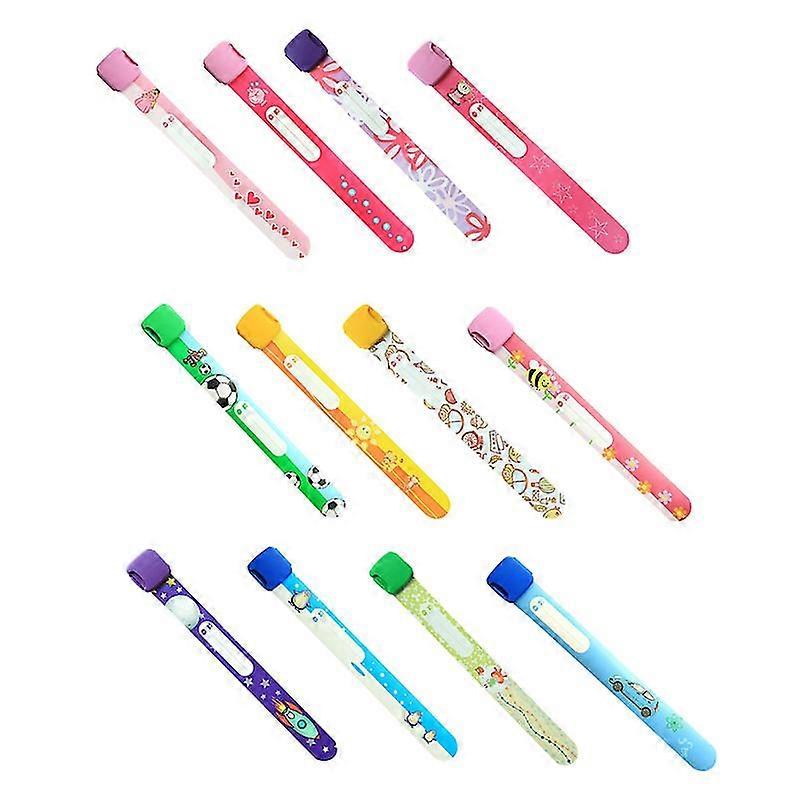 12pcs Children Safety Id Wristbands Reusable Adjustable Waterproof Identification Bracelets (Random Pattern)
