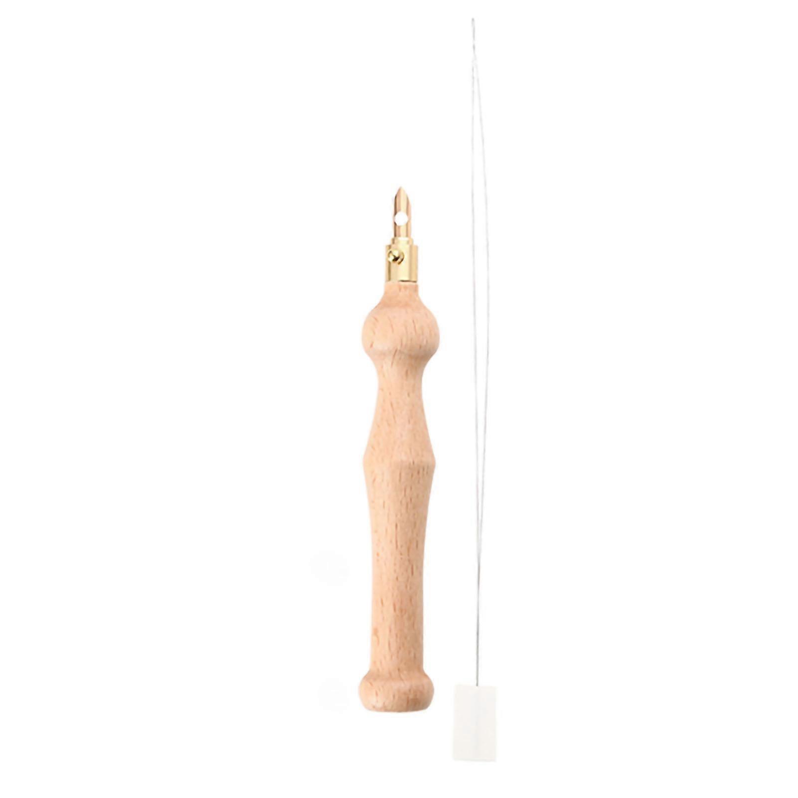 Punch Needle Durable Material Adjustable Handle Wear Resistant Easy Operation Punch Needle Tool Adjustable Wooden Punch Needle
