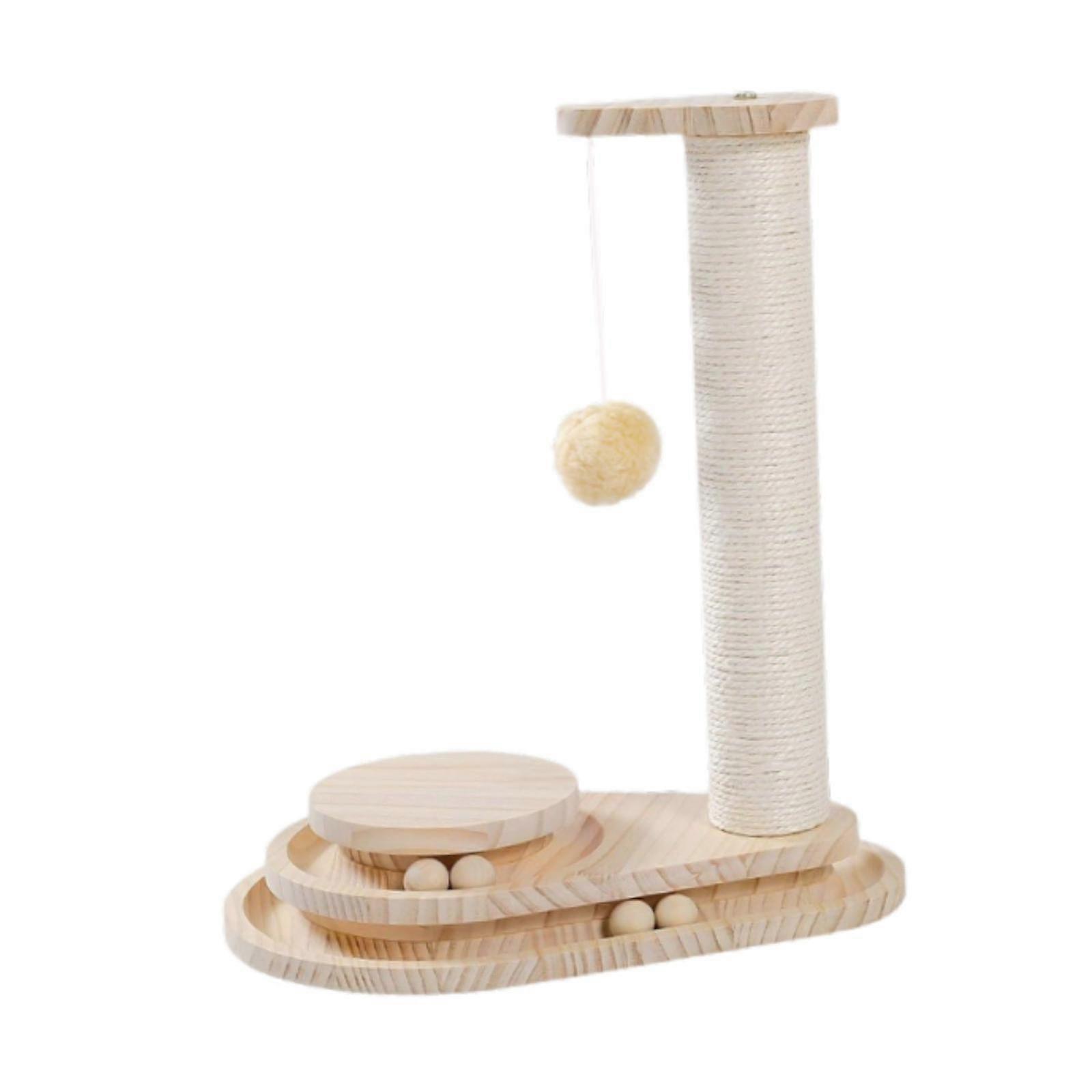 Cat Scratch Post with Dangling Ball Stable Kitten Toy for Cat Kitty Exercise