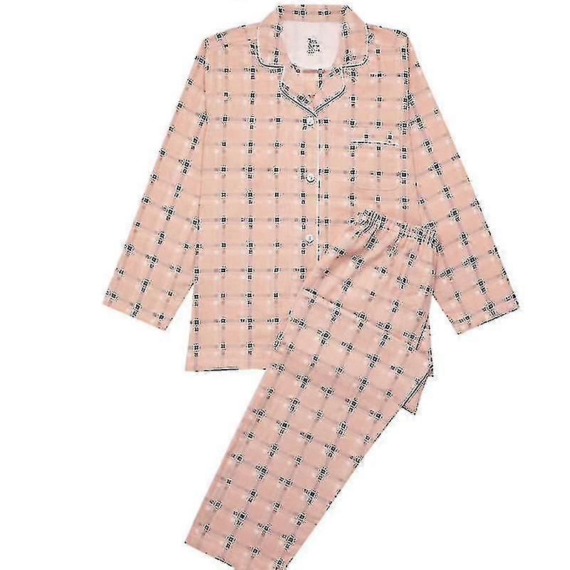 Kvinnor Pyjamas Damknapp ner Pyjamas Set Ärm 100%