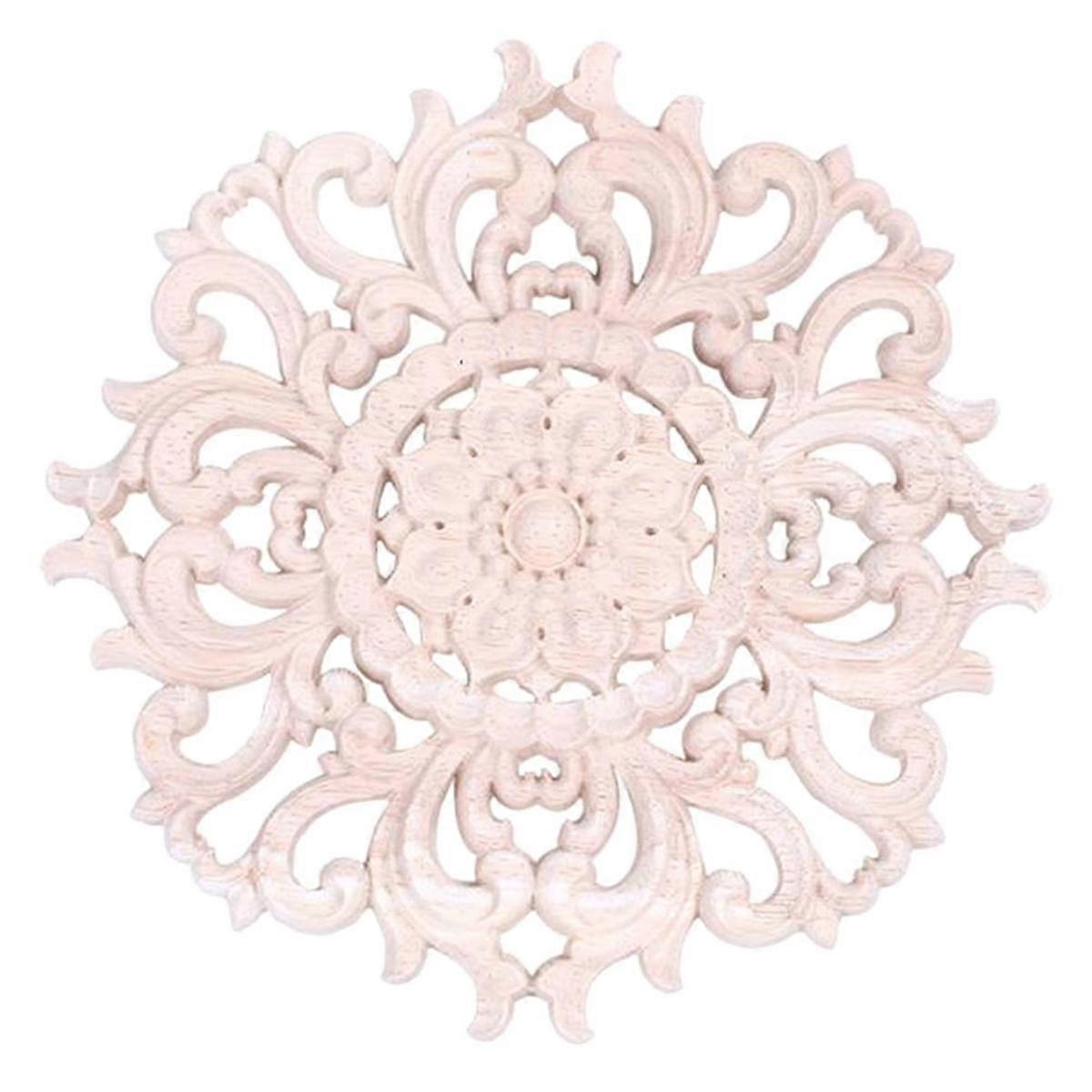 Wood Embossed Pillars Carved Decal Corner Onlay Post Shape Applique Frame Door Furniture Wall Unpai