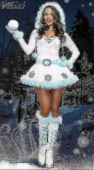 高品質セクシーな夢の雪乙女フードサンタクロースコスチューム大人女性クリスマスプリンセスファンシードレス手袋