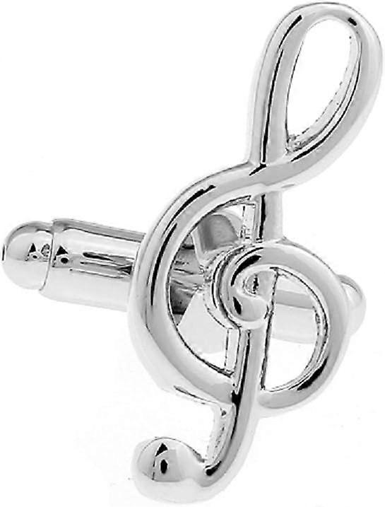 Music Note Pair of Cufflinks in a Presentation Gift Box & Polishing Cloth
