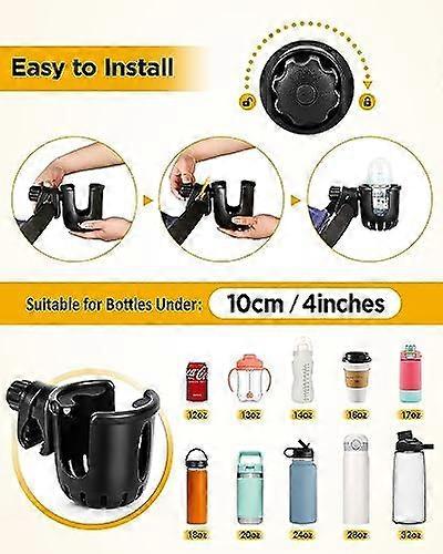 Universal Cup Holder Stroller Drink Holder for Bikes, Trolleys or Walkers, Fits Most Cups