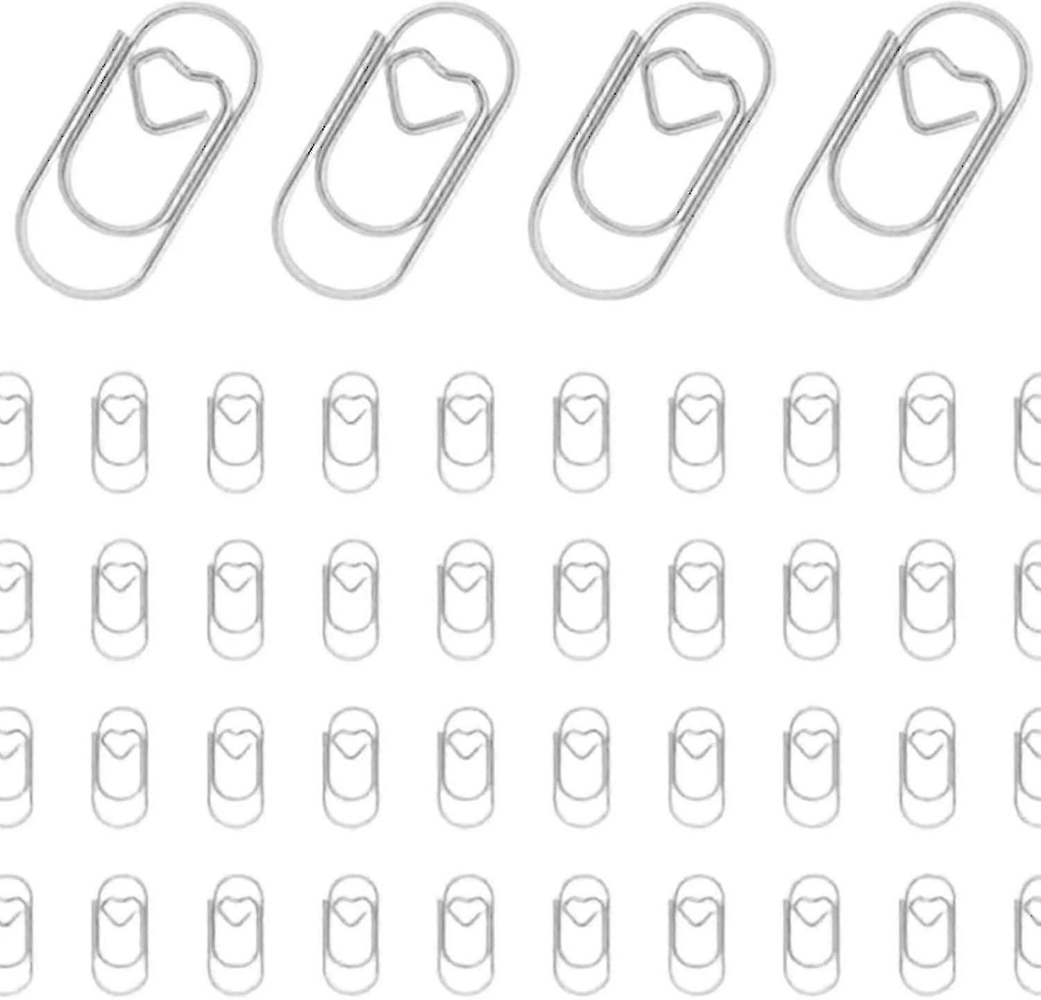 150pcs Small Creative Heart Shaped Paper Clips-rust Resistant(silver)