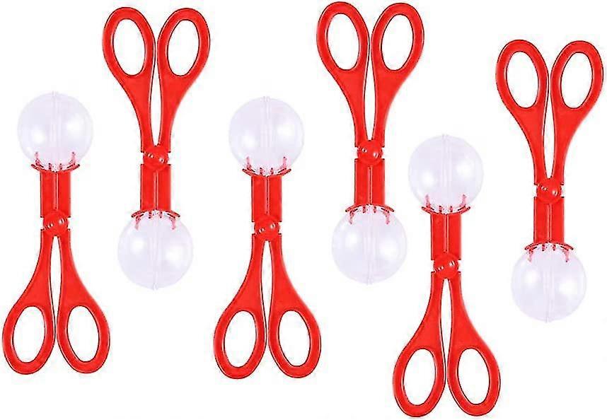 6pcs Plastic Bug Catcher Scissors Bug Tongs Handy Scoopers Insects Catch Clamp Scissors Toys For Children Kids Toddler