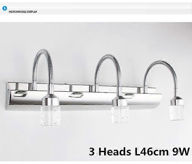 JWL-Modern Ayna Işığı LED Kristal Banyo Duvar Yatak Odası Işığı Buğu Önleyici Hortum Ayna Dolap Işığı Ayarlanabilir Açı Makyaj Işığı