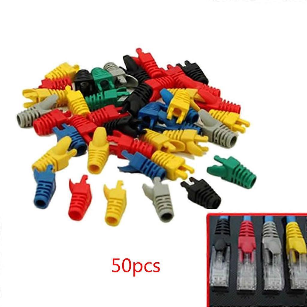 10/50 stuks RJ-45 connectoren Cat6 Cat5 stekkers Ethernet netwerkkabel Boot Cap RJ45