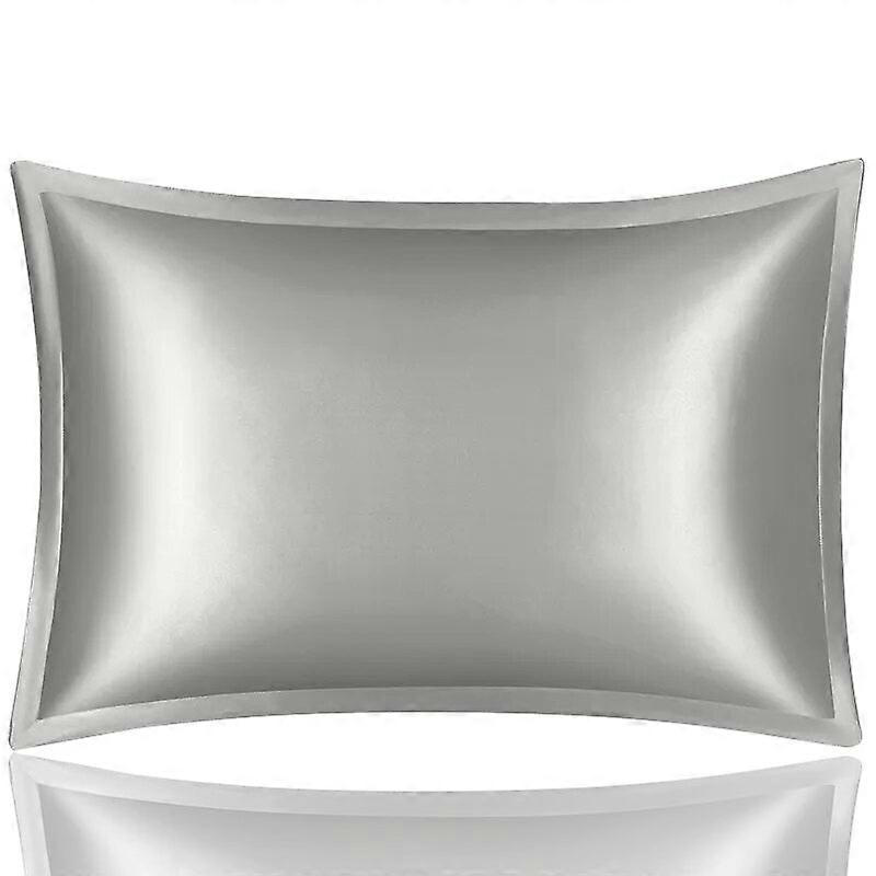 Yastık Kılıfı 50X75 cm Açık Gri Saf Gerçek İpek Rahat Ev Yatağı İçin Yastık Kılıfları Kullanımı