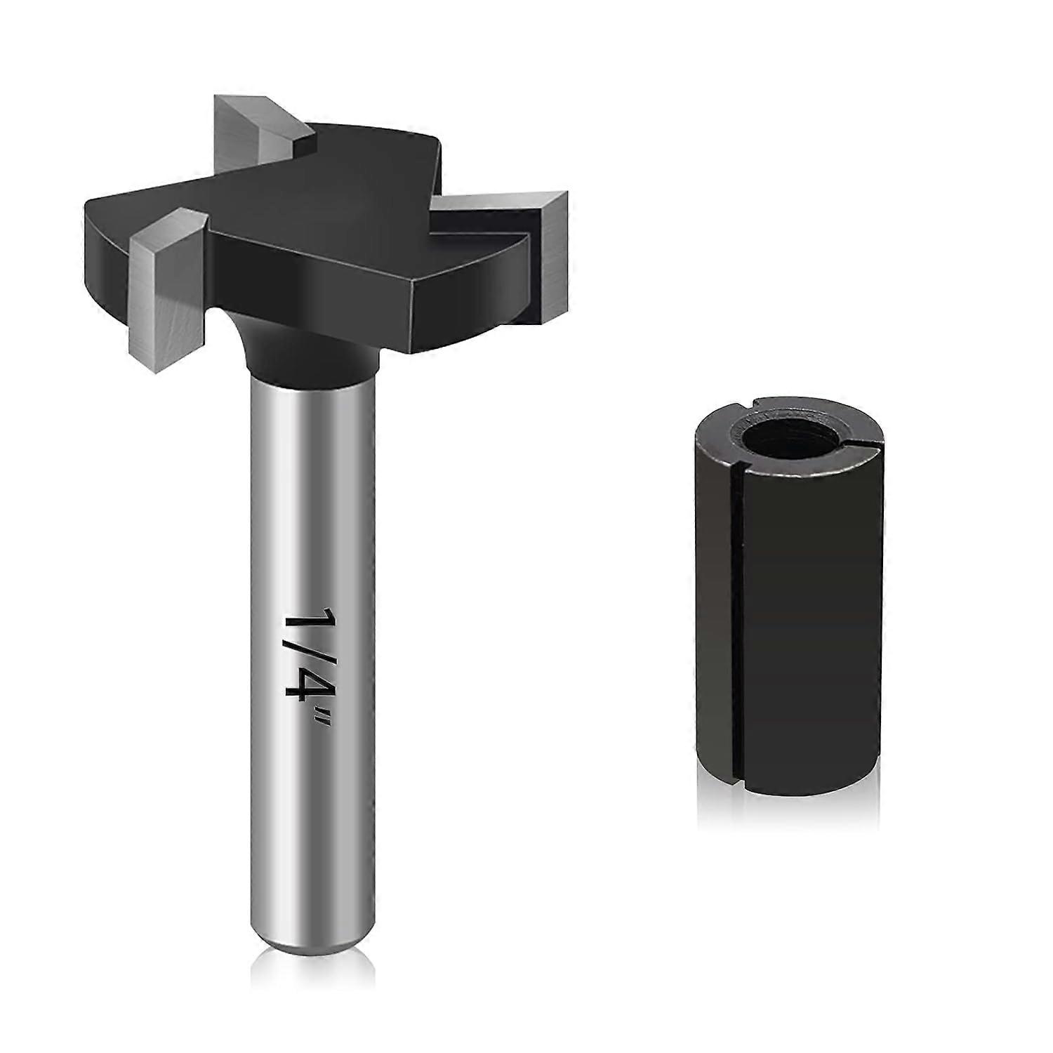 Spade Overlay Cutter, 1/4" Shank 1" Cutting Diameter Dado and Planer Cutter Spade Cutter with Removable Insert, Carbide Slab Flattening Bit for Woodwo